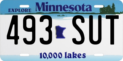 MN license plate 493SUT