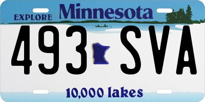 MN license plate 493SVA
