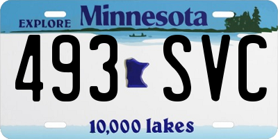 MN license plate 493SVC