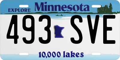 MN license plate 493SVE