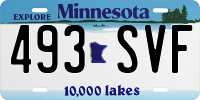 MN license plate 493SVF
