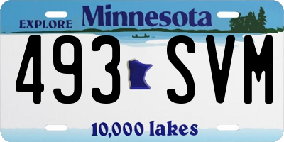 MN license plate 493SVM