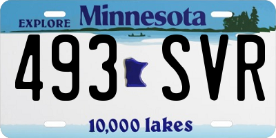 MN license plate 493SVR