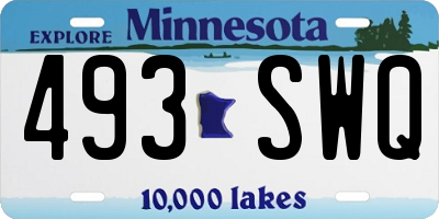 MN license plate 493SWQ