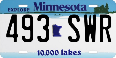 MN license plate 493SWR