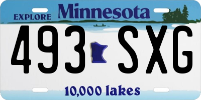MN license plate 493SXG