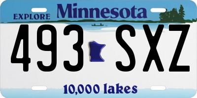 MN license plate 493SXZ