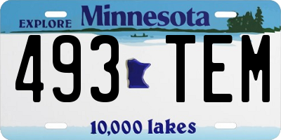 MN license plate 493TEM
