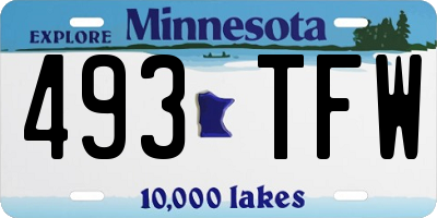 MN license plate 493TFW
