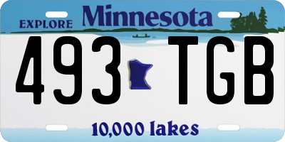 MN license plate 493TGB