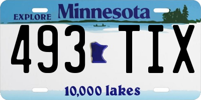MN license plate 493TIX