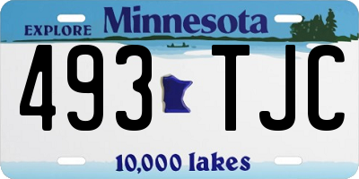 MN license plate 493TJC