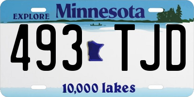 MN license plate 493TJD