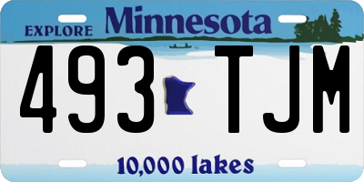 MN license plate 493TJM