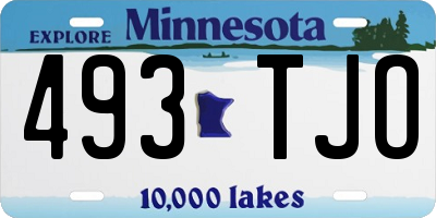MN license plate 493TJO