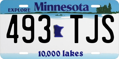 MN license plate 493TJS