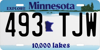 MN license plate 493TJW