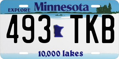 MN license plate 493TKB