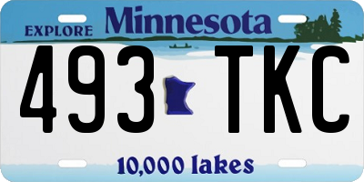 MN license plate 493TKC