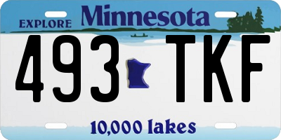 MN license plate 493TKF