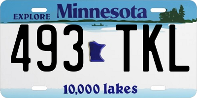 MN license plate 493TKL