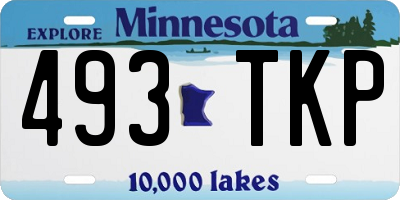 MN license plate 493TKP