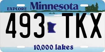 MN license plate 493TKX