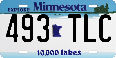 MN license plate 493TLC