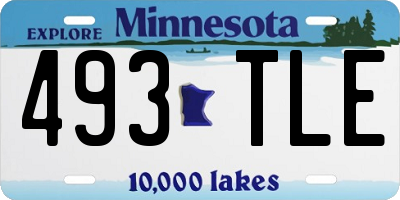 MN license plate 493TLE