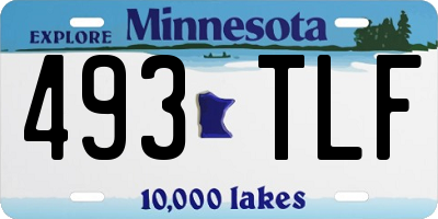 MN license plate 493TLF
