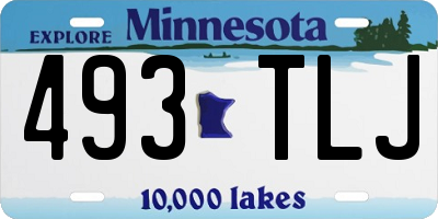 MN license plate 493TLJ