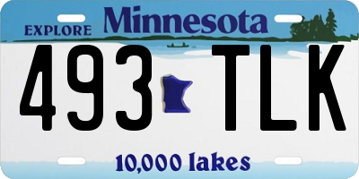 MN license plate 493TLK