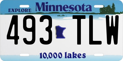 MN license plate 493TLW