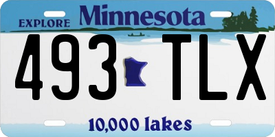 MN license plate 493TLX