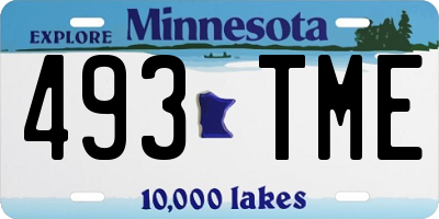 MN license plate 493TME