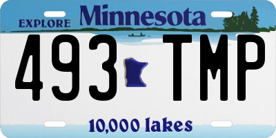 MN license plate 493TMP
