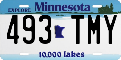 MN license plate 493TMY