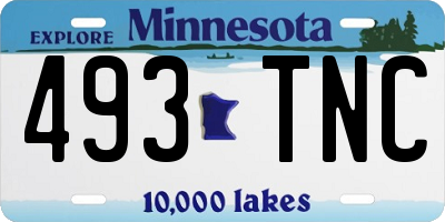 MN license plate 493TNC