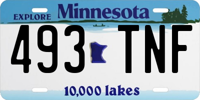 MN license plate 493TNF