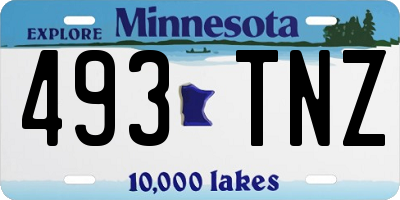 MN license plate 493TNZ