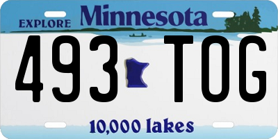 MN license plate 493TOG