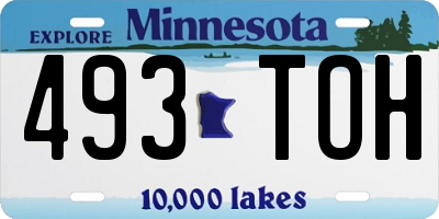 MN license plate 493TOH