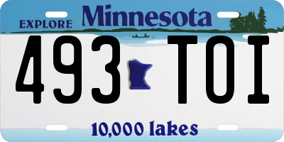 MN license plate 493TOI