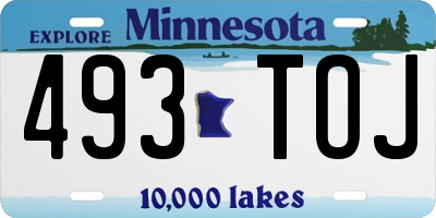 MN license plate 493TOJ
