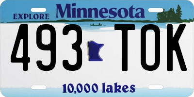 MN license plate 493TOK