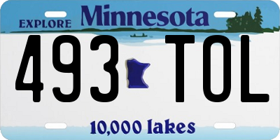 MN license plate 493TOL