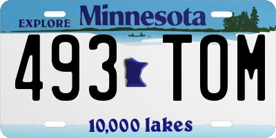 MN license plate 493TOM