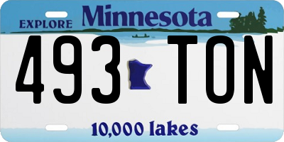 MN license plate 493TON