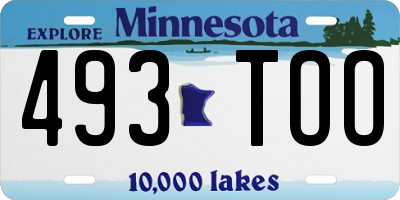 MN license plate 493TOO