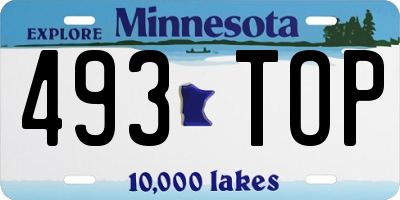 MN license plate 493TOP